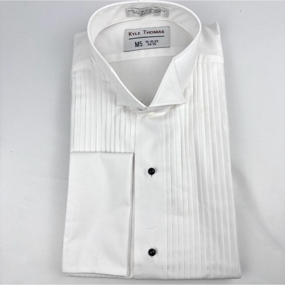 Kyle Thomas Tuxedo Shirt Size Medium 15.5” Neck 34/35 Sleeve - Picture 2 of 7